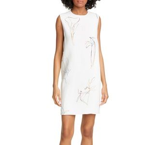 Theory  Linen Column Nature Print Shift Dress size 0